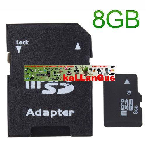 Cartão De Memória Micro Sd 8gb + Adaptador