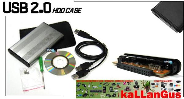 Case USB 2.0 2.5 IDE HDD Gaveta Externa para Hd Notebook