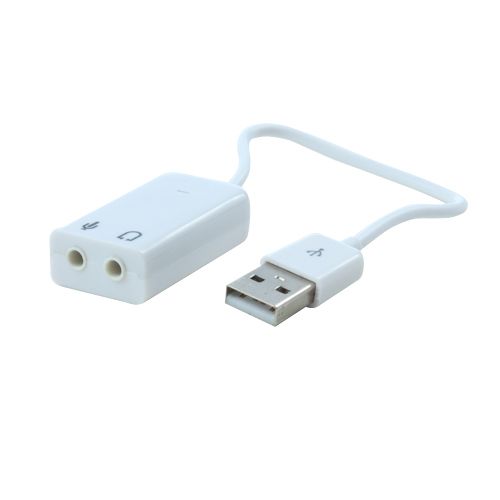 USB 2.0 Audio 5.1 adaptador cabo de linha branca Som 3D