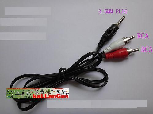 Adaptador áudio estéreo de 3,5 mm M X dupla RCA