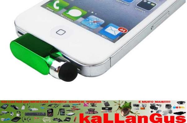 Para iPhone 4S / 4 Anti Poeira + Touch Pen Stylus Verde